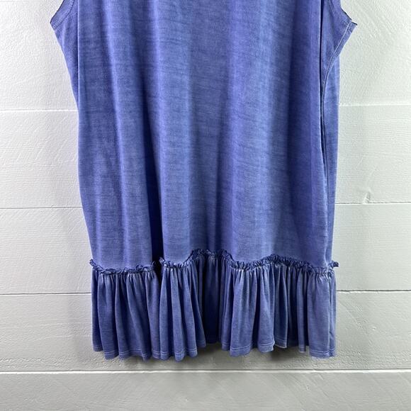 ALYA By Francesca's Blue Peplum‎ Raw Hem Tank Top Shirt Size Large - Picture 4 of 12